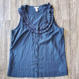 J. Crew Ruffle Neckline, Sleeveless Shirt